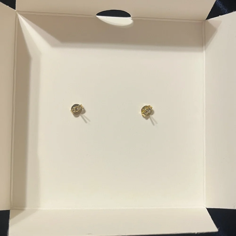 Coach Red Pave Heart Stud Earrings - Picture 3 of 6